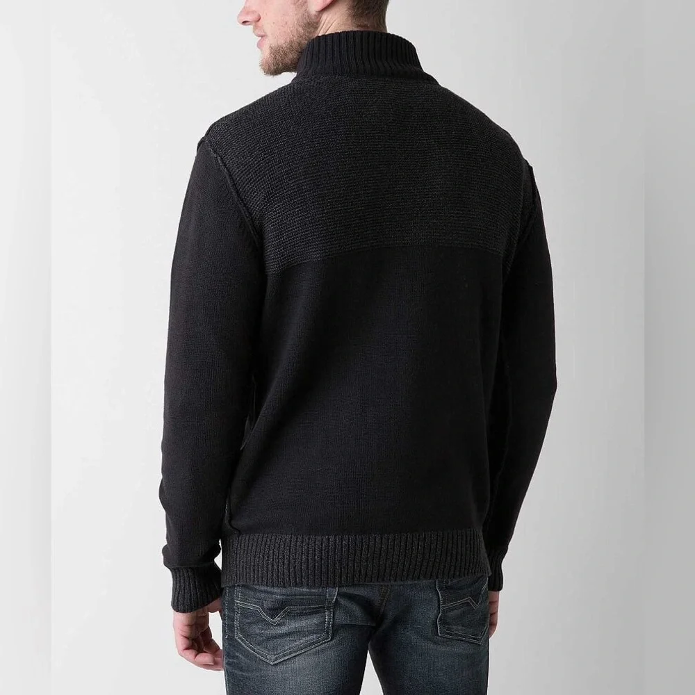 JB Holt Buckle | VGUC Quarter Button Barlow Lincoln Henley Sweater Black Large